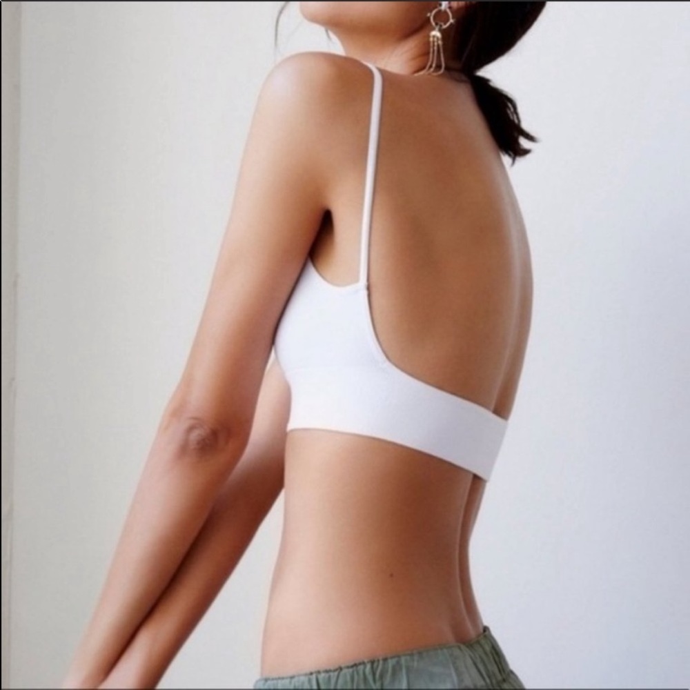 Low Back Bralet Bralette Bra Crop Top White XL - Picture 1 of 7